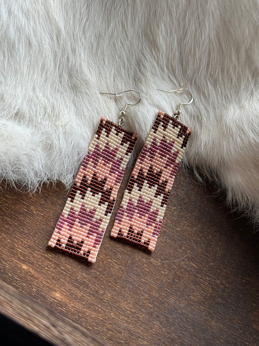 Desert Rose Chevron Beaded Earrings