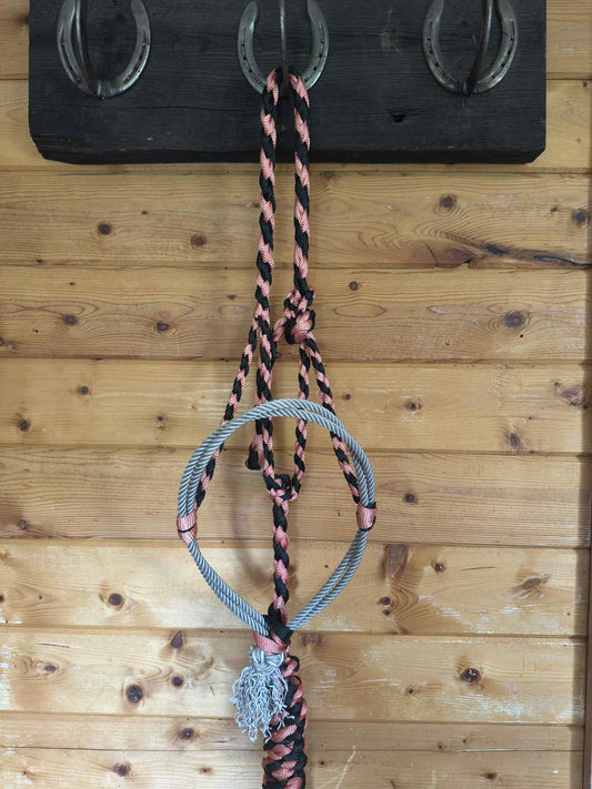 Double Lariat Halter- Pink & Black